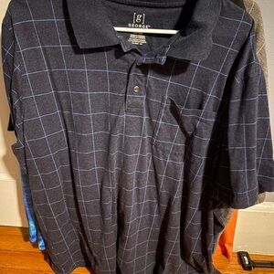 George Men's Navy Blue Grid Polo Shirt